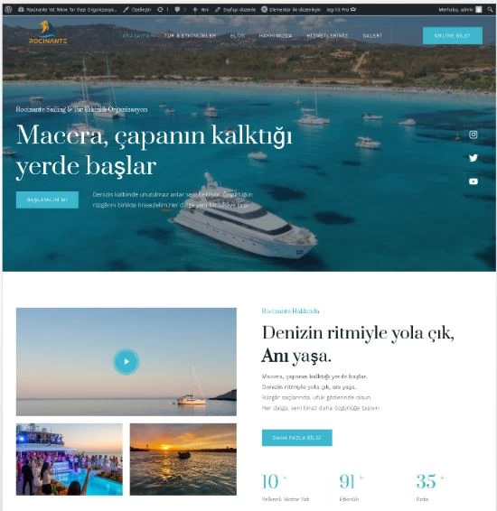 Rocinante Denizcilik Turizm Ltd. web site