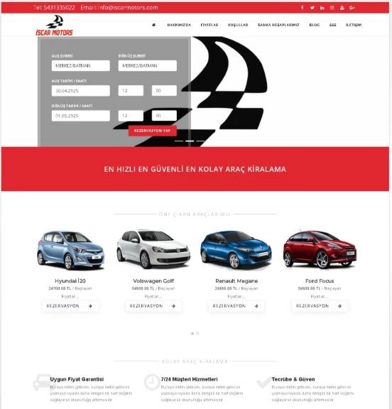 araç kiralama rentacar scripti php msiyazilim