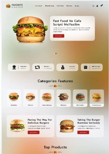 e ticaret teması fast food cafeler için açıklamayı okuyunuz