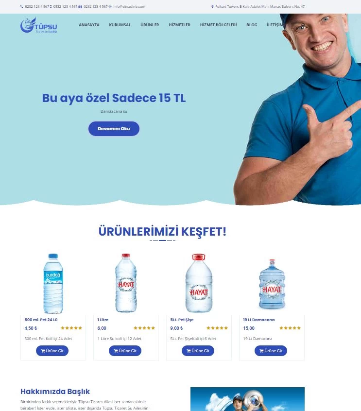 Su tüp bayi dükkan market e ticaret satıs scripti kurumsal firma satıs sistemi