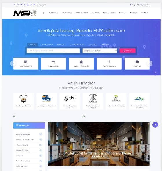firma rehberi scripti php tema rehber şehir rehberi script teması