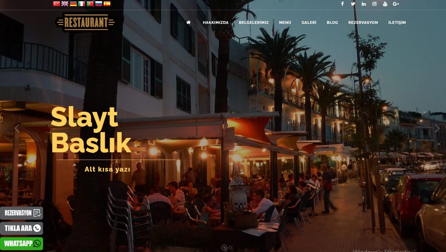 Resturant Cafe Salon Kurumsal firma scriptleri php