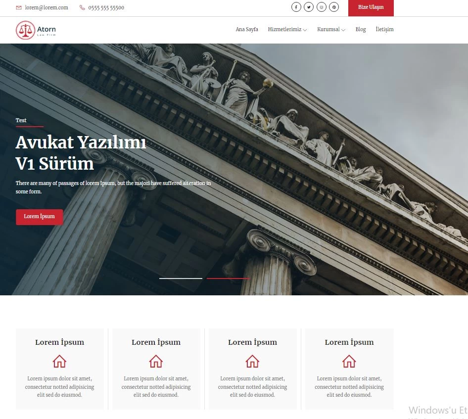 Hukuk bürosu avukatlık php scripti