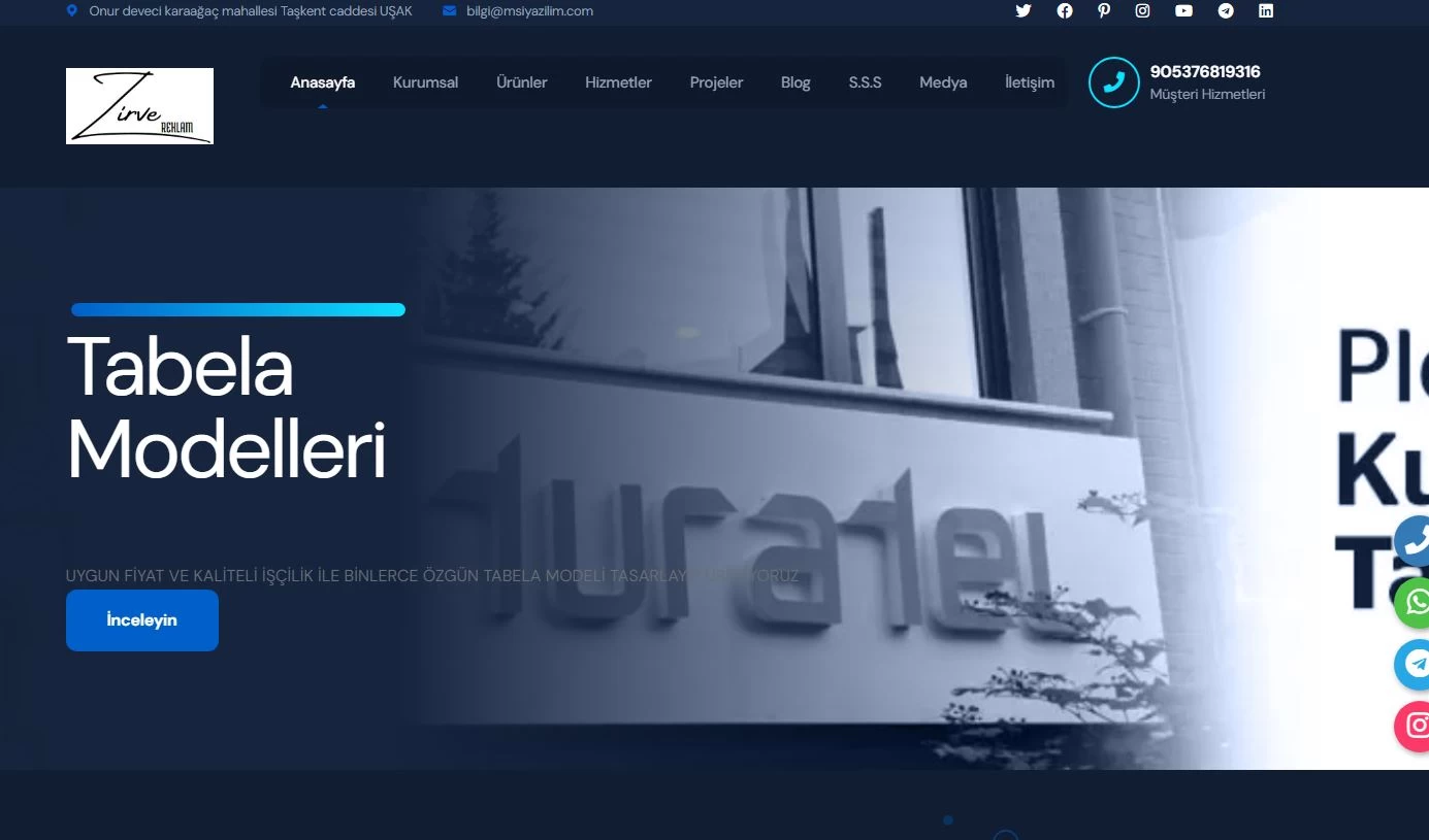 Ajans1 reklam tabela marka php tanıtım firma tanıtım php scripti