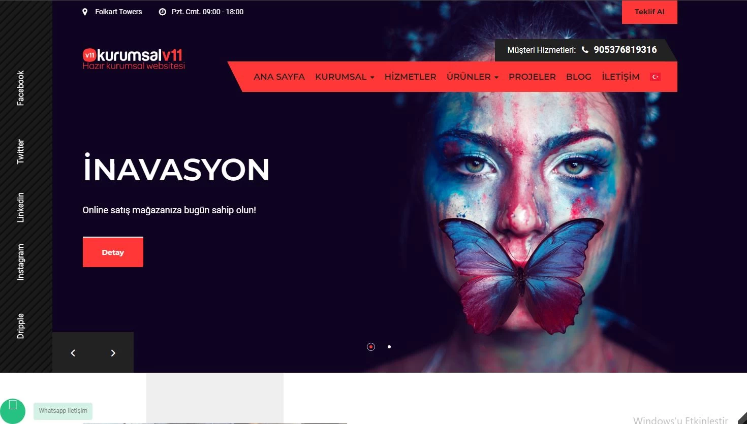 Kurumsal v11 firma php scripti yönetim panelli insaat kurumsal tamamlanan devam eden proje