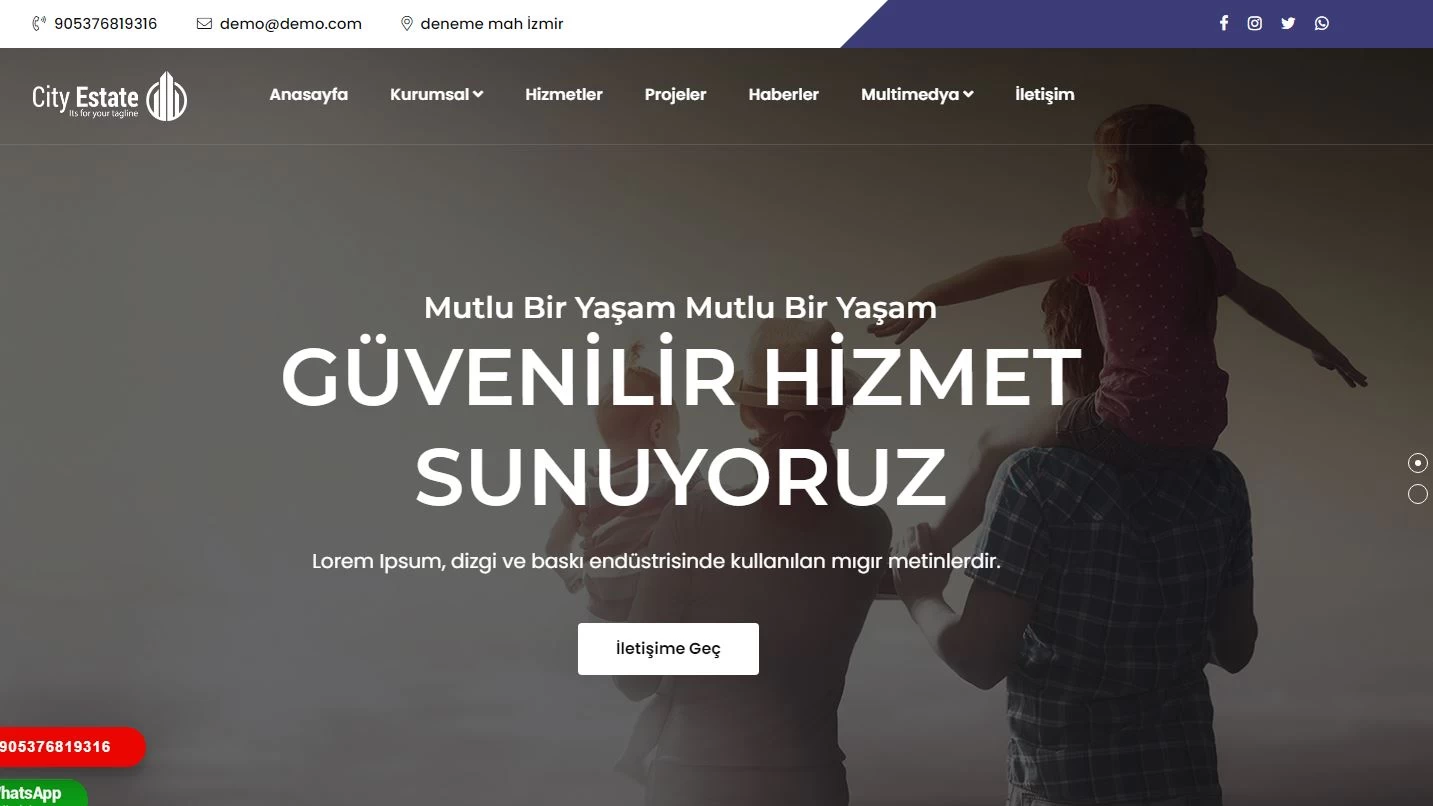 Mimarlık Mühendislik Yapı İnşaat Script php yönetilebilir