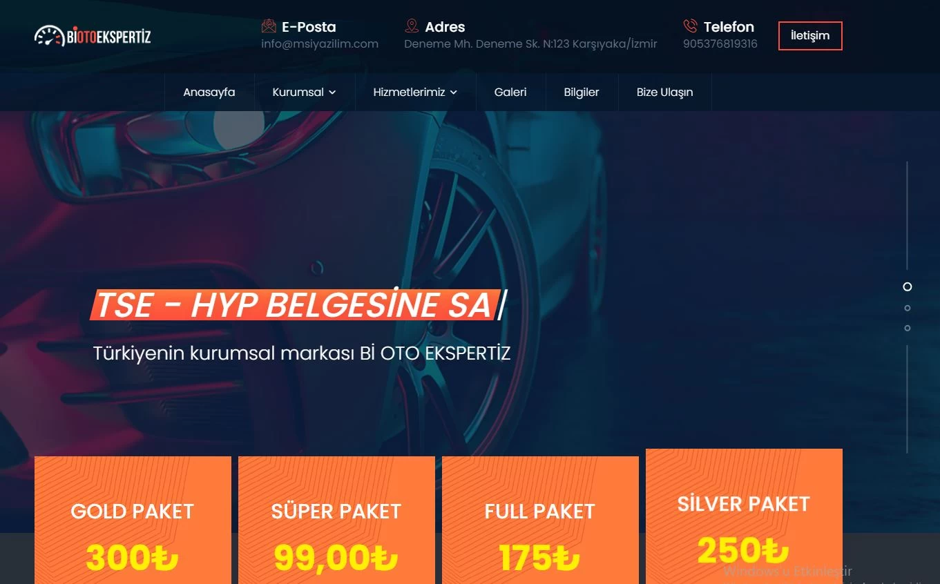 Oto expertis oto tamir sanayi bakım oto bakım php sistem script